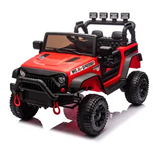 24V Kids Ride on Jeep Car Gift for Children's Day W/Parents Remote Control,400W Motor,Four Wheel Suspension,Adjustable speed,USB,MP3,Music,Bluetooth,Large display screen,Power Display,Portable handle,Safety Belt for one Kid Aged 3-6
