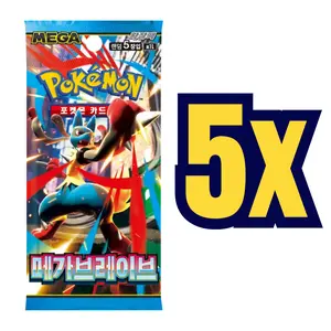 5x Mega Evolution / Mega Brave EX Korean Pokemon Booster Packs