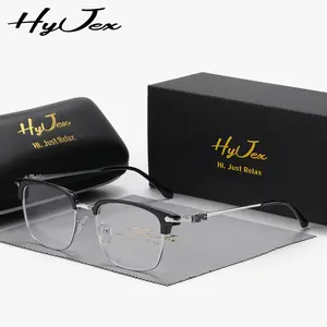 HyJex Unisex Anti-Blue Light Glasses Understated Glasses for Daily Wear Clear Lens, Delicate Metal Embellishments with Classic Appeal