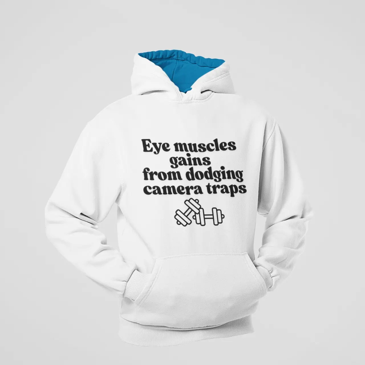 Eye muscles gains  from dodging camera traps– Funny Unisex Graphic Hoodie – Streetwear Fit for Casual Wear & Everyday Outings