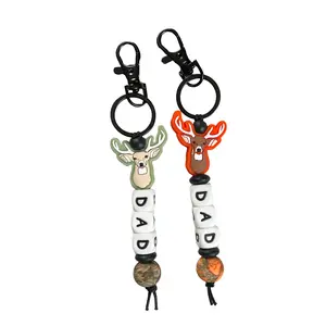 Camo Deer Dad Keychain