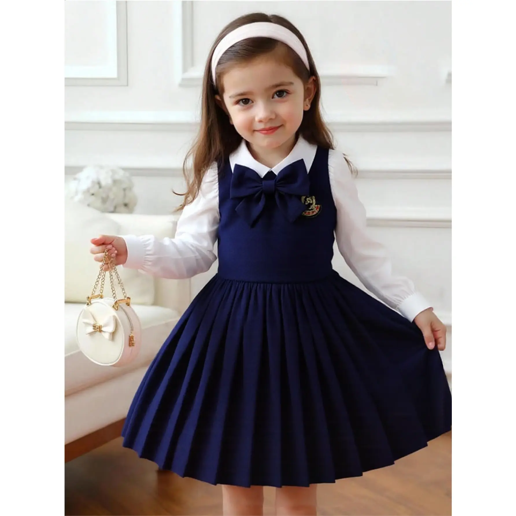 strapless open back dress PILOT PINAFORE IN DARK NAVY – SANDY LIANG main image 0