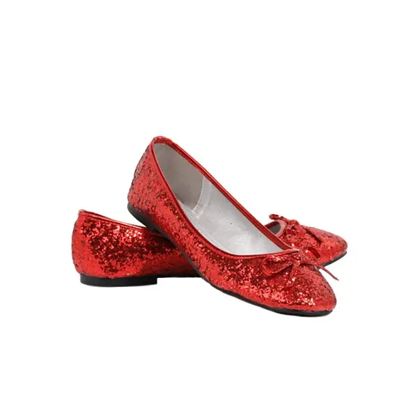 Women's Red Glitter Flats