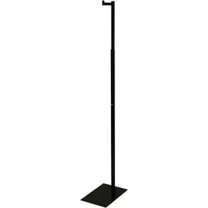 Adjustable Black Costumer Stand - Single Arm Clothes Rack - Retail Clothing and Garment Display Stand - Ideal For Showcasing Hanging Items In Thrift Shops, Boutiques and Retail Stores