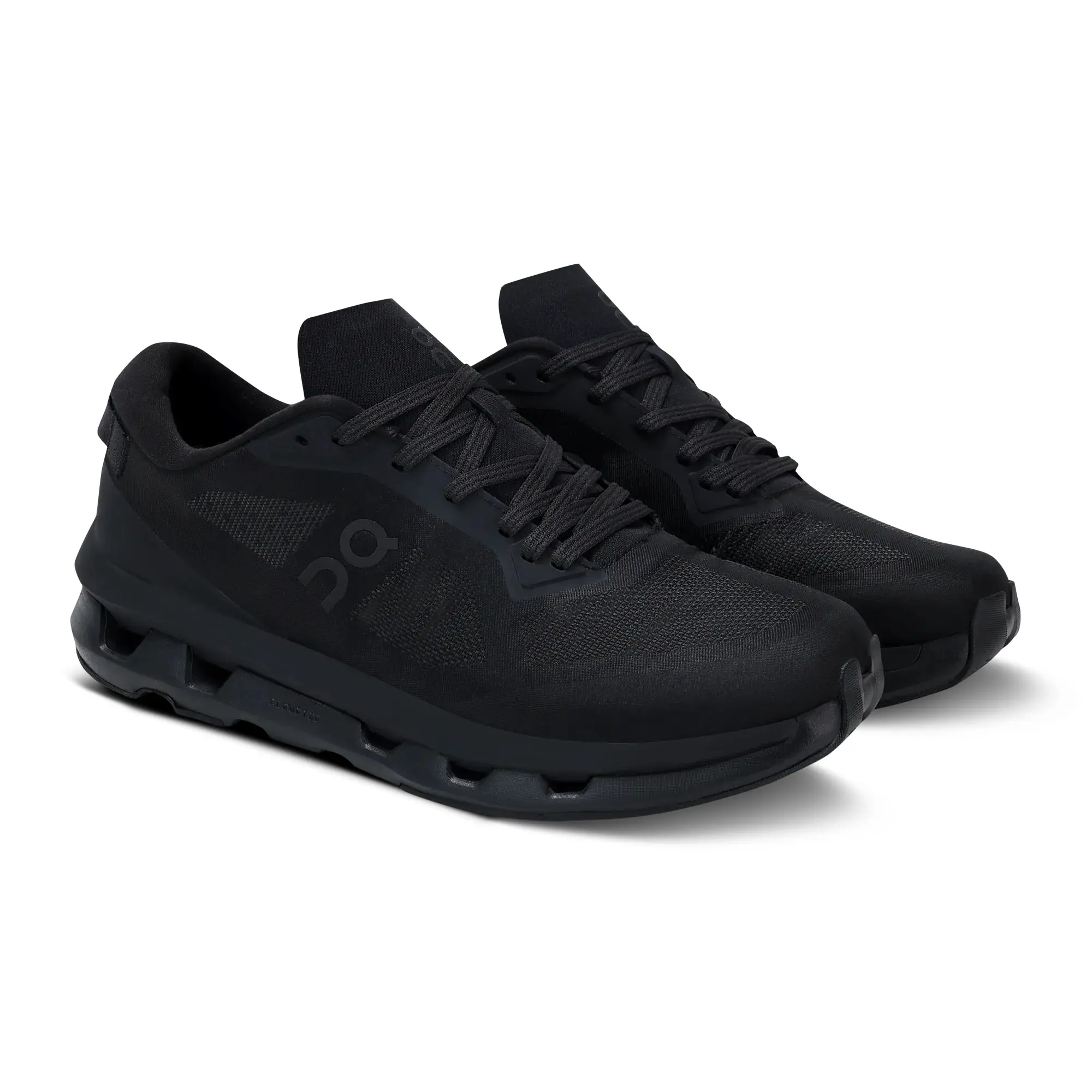 Unisex Full Black Solid Mesh Athletic Running Sneakers Breathable Sweat Wicking Quick Dry Shock Absorb Air Soft Cushion Ergonomic Arch Support Hollow Segmented Midsole Lightweight Anti Slip Wear Resistant Outsole For Jog Gym Hiking Street Multiple Sizes