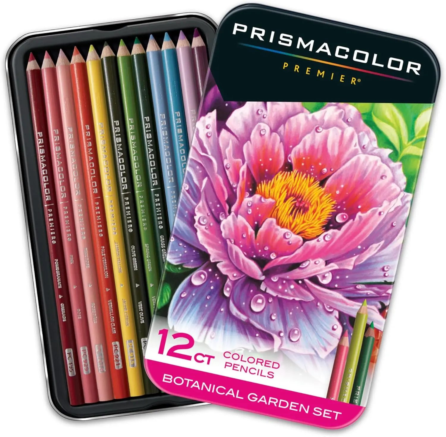 Botanical Garden Colored Pencils - 12 Count (Pack of 1) Prismacolor Artist-Quality Set, Soft Cores, Hand-Selected Rich Colors Pigments for Adult Coloring, Artists