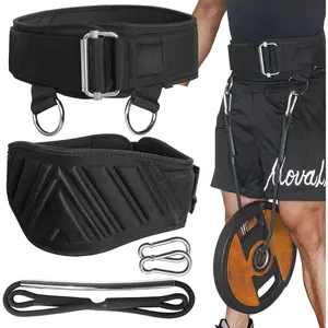 Weight Lifting Belts for Men & Women: Design Patents 2-in-1 Weightlifting & Dip Belt with Rope for  Support, Gym Belt for Powerlifting, Pull-Ups, Squat,
