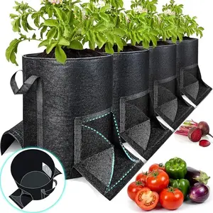 15-Gallon Potato Grow Bags Fabric Planters with Harvest & Viewing Window Durable Handles for Vegetables Tomatoes DIY Gardening