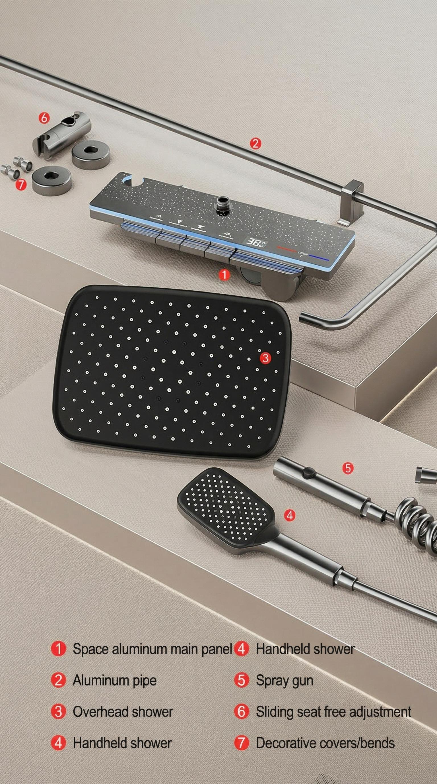 LED Shower Head with Starry Sky Light Effect – High Pressure Rainfall Showerhead 78-Inch Hose & 3-Way Diverter – DIY Install & Water Filter for Hard Water, Anti-Clog Nozzles, Softener for Dry Skin & Hair – Bathroom Spa Upgrade