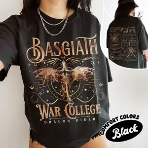 Basgiath War College Comfort Colors Shirt, Fourth Wing 2 Sided Shirt, Xaden Riorson Fan, Dragon Rider Merch, Rebecca Yarros