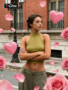 Pure Color Backless Halter Tight Fit Inner Layer, Versatile Strapless Sleeveless Top, Perfect for Casual Wear, Women's Fashion Clothing, Sleeveless Cami Tops
