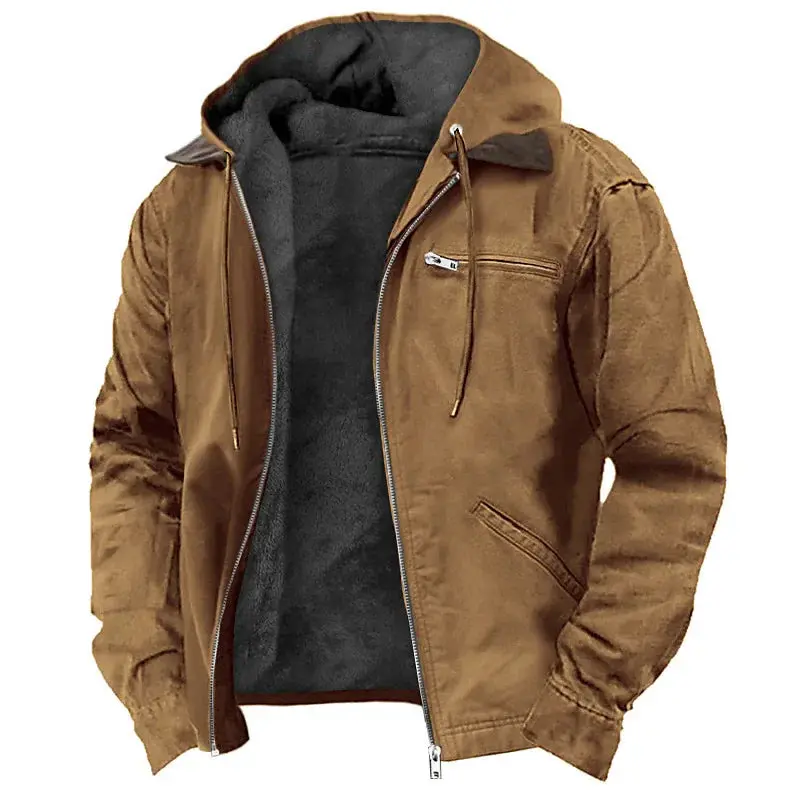 Mens Fur lined Hooded Jacket