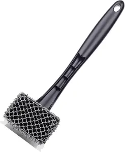 Bristle-Free Grill Brush & Scraper,Durable, Efficient and Extra Safe BBQ Cleaning Brush for Cast Iron and Stainless Steel Outdoor Grills