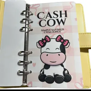 12-Month Laminated Savings Challenge Trackers (A6 Size) - Savings Challenge Planner, Office Supplies, Aesthetic Office Supplies with Heart-Themed & Simple Layouts for A6 Planners, Envelopes