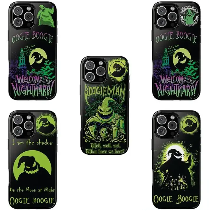 Oogie Boogie Phone Case, Spooky Halloween iPhone Case, Gothic Cartoon Horror Inspired Tough Shockproof Cover for iPhone 17 16 15 14 13 12 11 Pro Max Plus, Halloween Gift, Christmas Gift, Birthday Gift for Fans