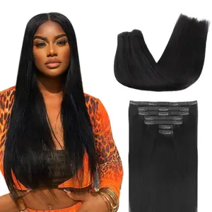 RW Invisible Clip Ins 100% Human Hair Extensions Silky Straight 9pcs 135g Quick Weave No Salon Needed Easy Install