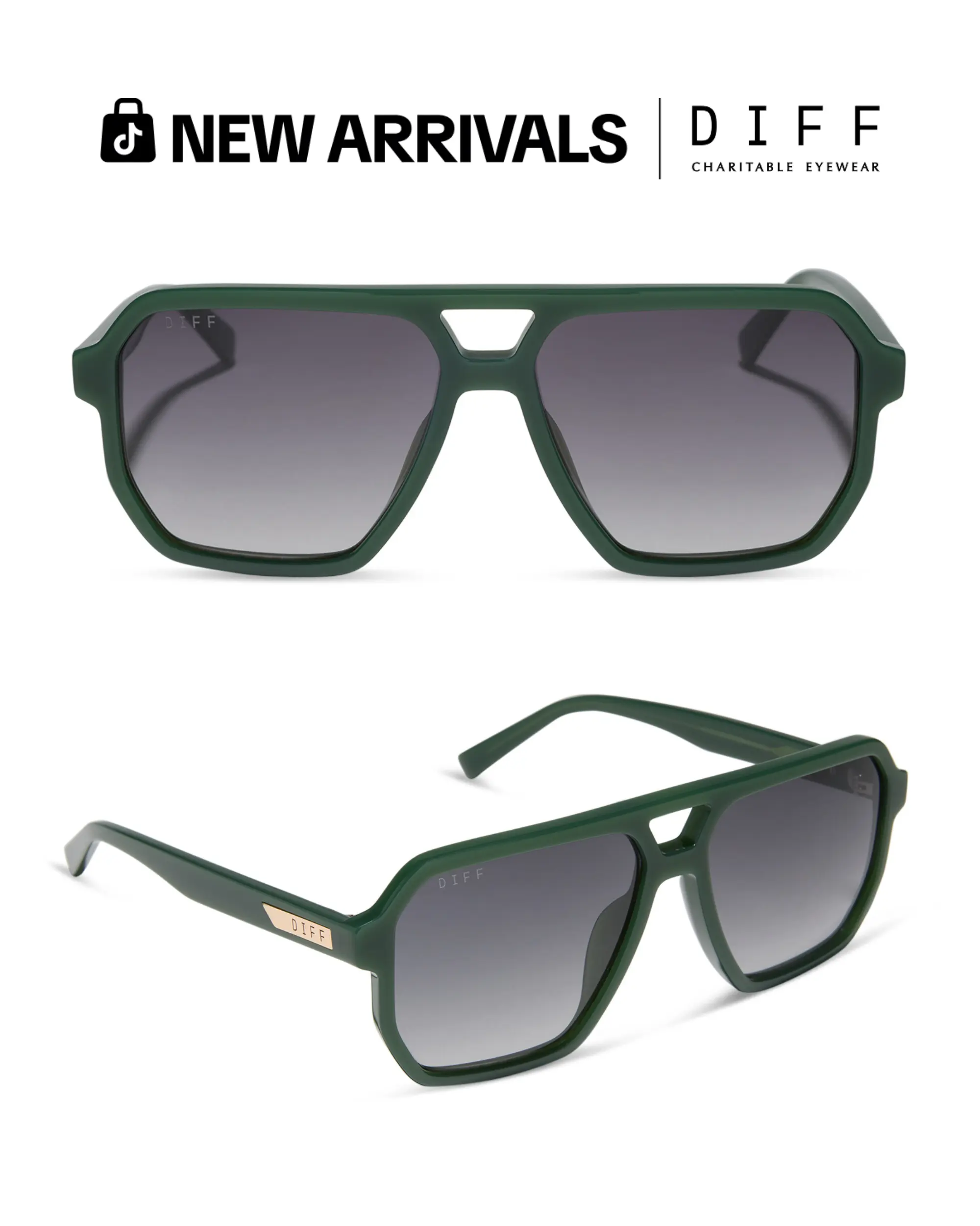 DIFF Cameron Oversized Polarized Navigator Sunglasses for Men and Women