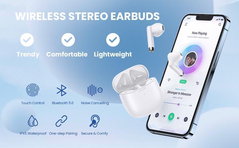 【NNT6001】Wireless Bluetooth Headset – ENC Noise Cancellation, True Wireless In-Ear Headphones, 2024 Model, Bluetooth 5.3, IPX5 Waterproof, Ideal for Sports, Travel, Work & Daily Use, Comfortable & Reliable, Thoughtful Gift for Music Lovers & Holidays