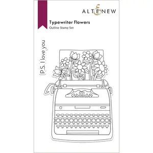 Typewriter Flowers Stamp Set