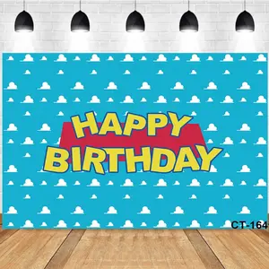 Photography Background Happy Birthday Cloud Patterns Boy Birthday Party Photo Studio Backdrop