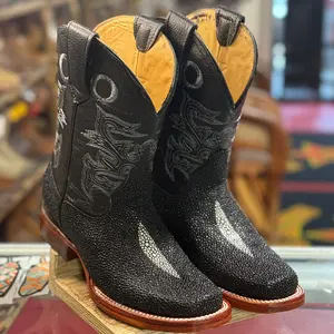 Men's Stingray Print Square Toe Cowboy Boots