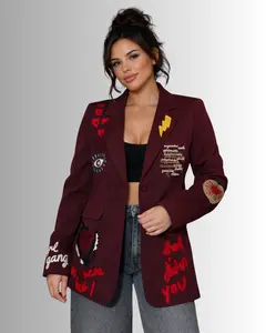 Emma Embroidered Blazer - Sophisticated Formal Suit with Intricate Embroidery for Office to Evening Wear Women's Casual & Formal Wear - Womenswear - Piece, Style
