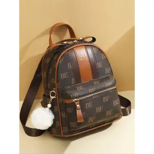 Fashion Letter Pattern Backpack with Pendant, Casual Large Capacity Backpack for Women, Trendy Versatile Backpack for Daily Use