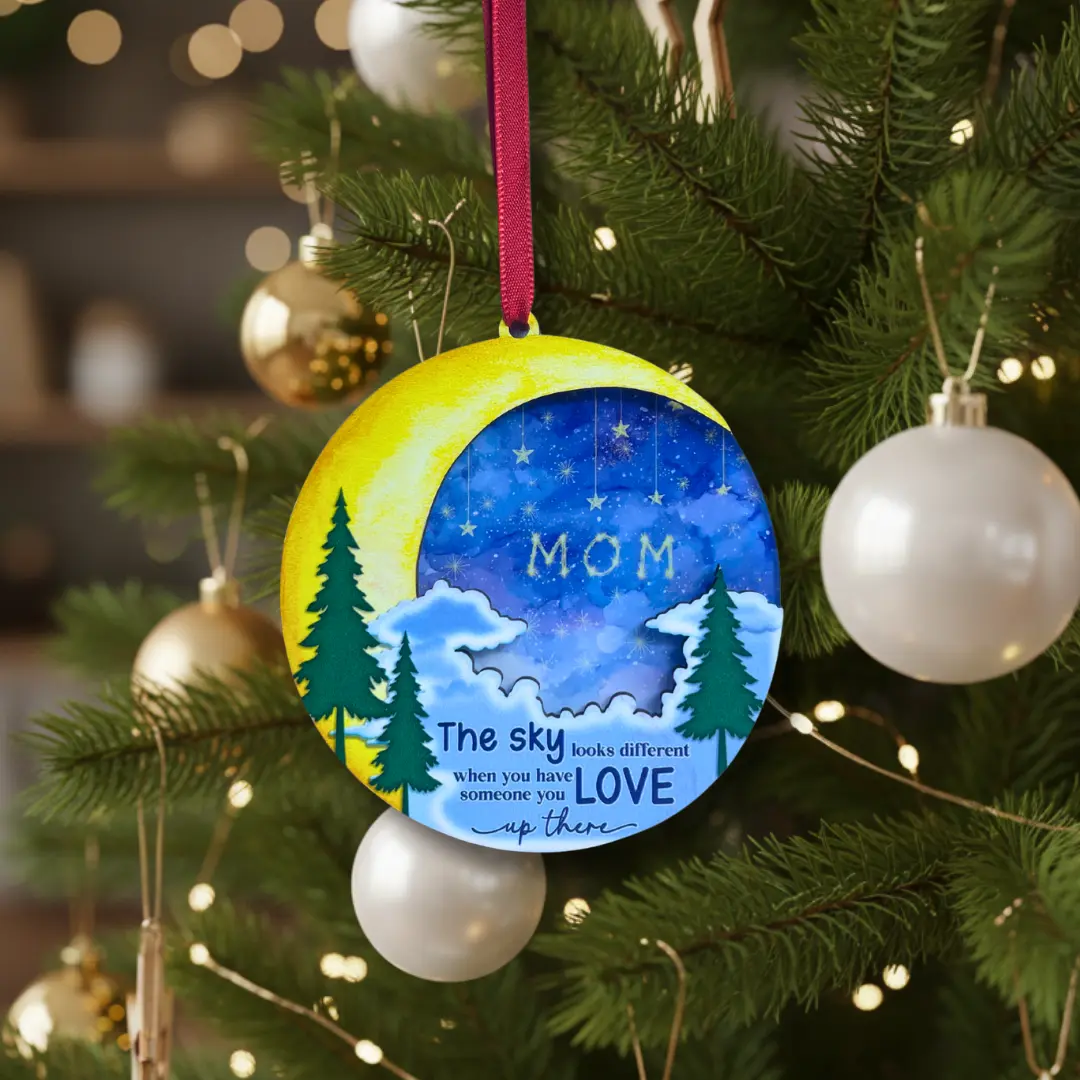 Mom Memorial Ornament, Memorial Christmas Ornament Mom, Loss of Mother Christmas Ornaments, Moms Angel Ornaments Keepsake, Christmas Tree Hanging Decoration
