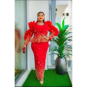 Statement Embellished Ruffled Jacket & Dress Matching Women's 2 Piece Suit Set  - Wedding Guest Mother of The Bride or Groom Birthday Photoshoot Anniversary Dinner Turkey Party Dress Christ Holiday Outfit Red Fuchsia Pink Red Plus Size 12-18
