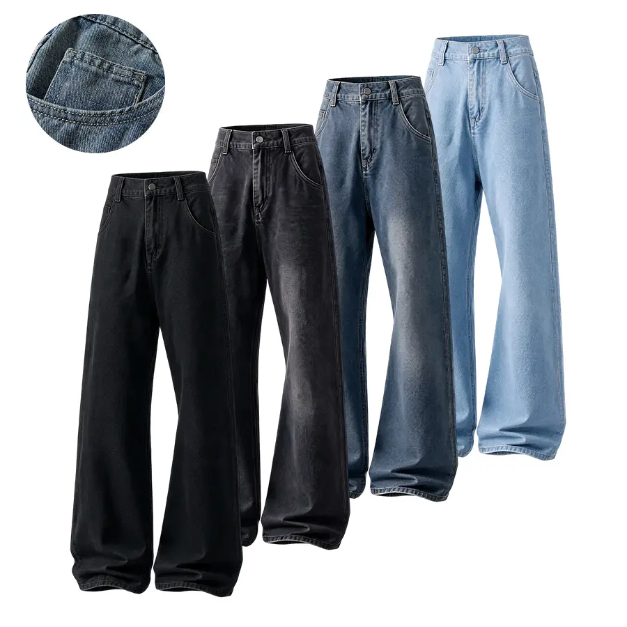 Retro washed wide-leg jeans!Soft blended denim fabric that is lightweight and skin-friendly, with a slight flared cut that shapes the legs and an elastic back waistband design that doesn’t constrict the waist. Available in multiple colors to suit various