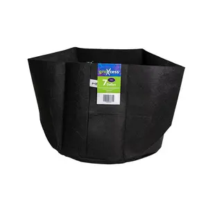 GroXcess Pro Black 7-GAL Fabric Pot No Handles