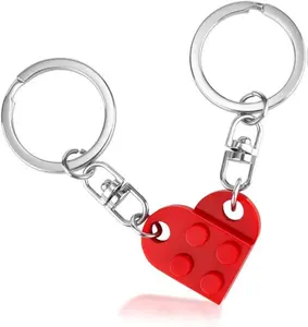 Couples Matching Stuff Gifts - Red Heart Keychain, Matching Couple Heart Keychains Decorations Christmas Valentines Day Gifts for Boyfriend Girlfriend