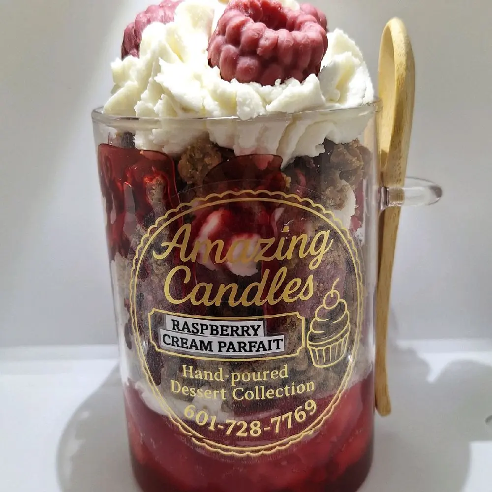 20oz Beeswax Aromatherapy Candle - Raspberry Cream Parfait Fragrance, Cozy Aroma, Long-Lasting Burn for Home Decor & Supplies