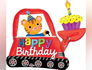 Jumbo Happy Birthday Digger Cupcake Balloon