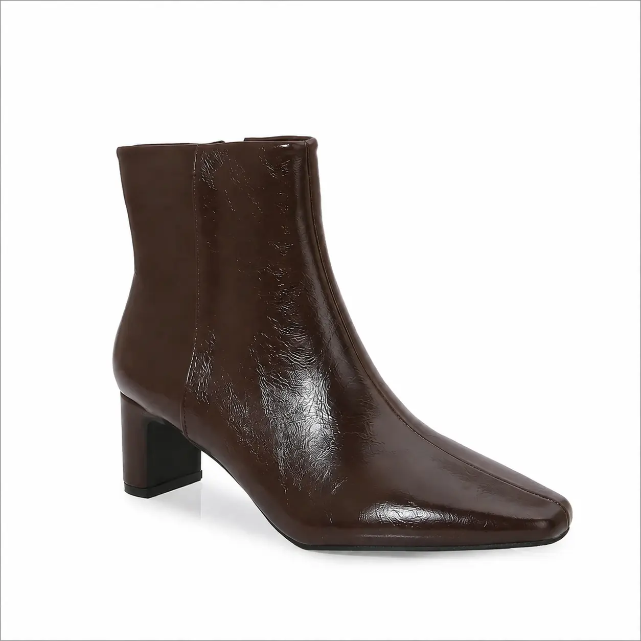 BERNESS Sean Women's Fall Boots Pointed Toe Vegan Leather Ankle Boots with Block Heel for Everyday Office Wear Street Style