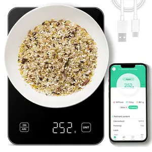 Rechargeable Kitchen Scale, Digital Kitchen Scale with APP, Smart Bluetooth-compatible Food Nutrition Scale, Cooking Baking Scale for Coffee, Digital Weighing Machine