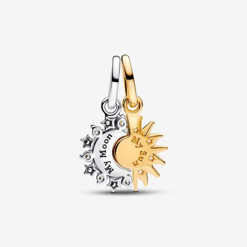 Splittable Sun & Moon Charm,Jewelry Accessories,Bracelet Pendant Jewellery Necklaces Hypoallergenic Cubic Zirconia Hypoallergenic Gold Plated