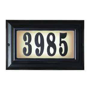 212 MAIN 15 in. Cast Aluminum Lighted Address Sign, Edgewood Large DIY Kit with Black Frame, Backlit Decor for Home Improvement Building Supplies (Doors, Gates & Windows)