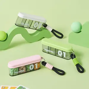 Portable Medicine Box, Small Daily Pill Organizer, Mini Drug Storage Case, Seven-Day Compartment, Three Meals Per Day, Vitamin Organizer, Supplement Organizer