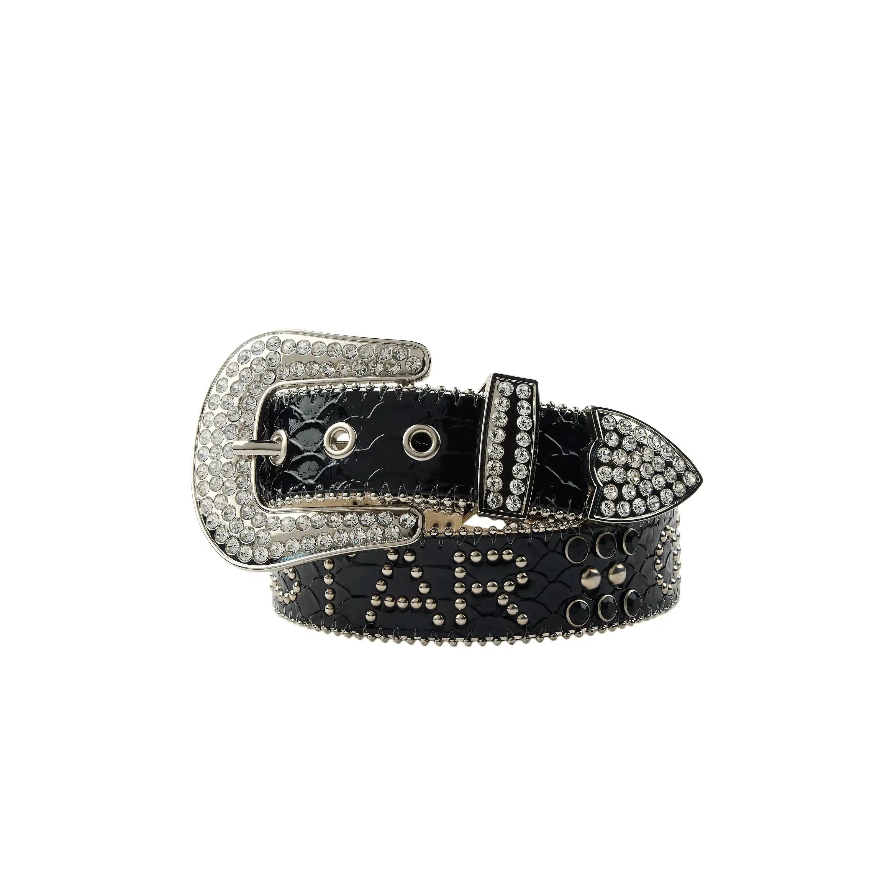 Boys Vallero Black/Silver Rockstar Logo Belt