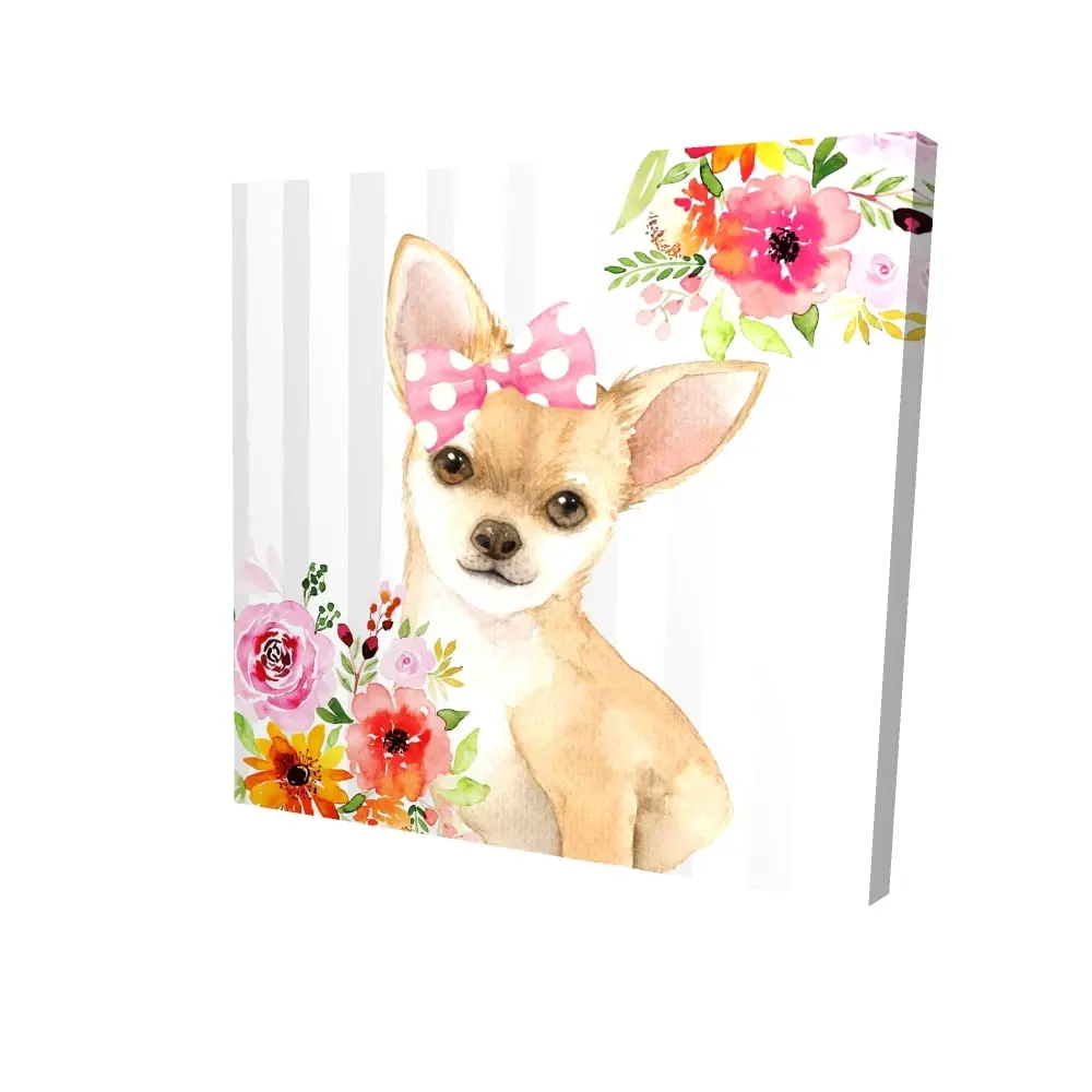 360 Stand High-Detail Chihuahua White Wall Print - 24x24 in, Artistic Home Decor, Animal Theme Bedroom Decoration, Artwork, Ideal Gift for Home Supplies Enthusiasts, Home Aesthetic