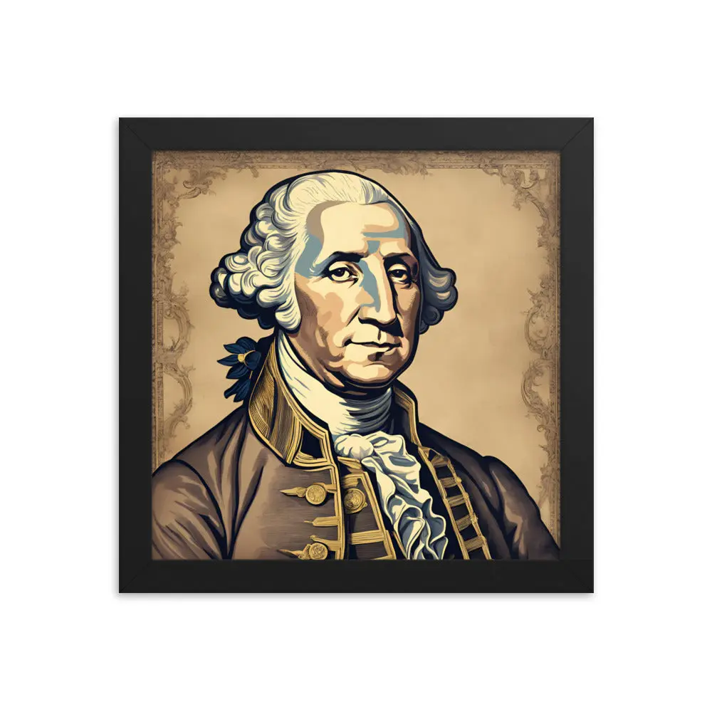 George Washington Portrait on Matte Paper Framed Poster