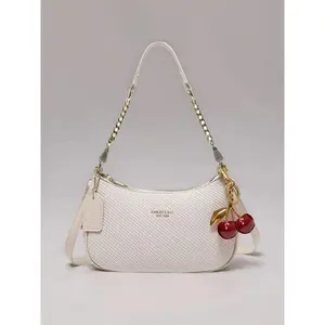 Women's Solid Color Chain Strap Bag, Casual Trendy Purses for Daily Used, Practical Size, Casual Trendy Versatile High-quality Daily Commuting Bag, Girl Fashionable Shopping Bag tory burch lover