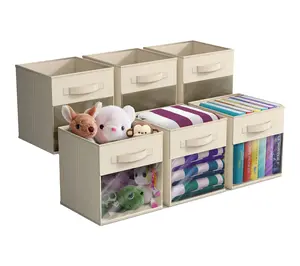 Sorbus 11 Inch Storage Bins with Clear Window 6 Pack