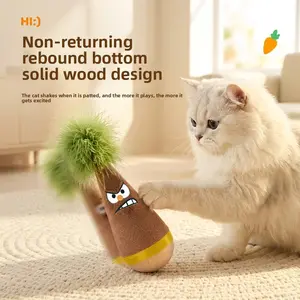 Pet Cat Wobble Toy Feather Teaser Rod Self-Entertainment Stress Relief Essential for Small Kitties, Fun Interactive Play