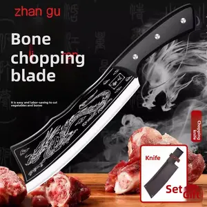 Stainless Steel Dragon-Pattern Forged Cutting Knife — Dual Use for Home/Outdoor Splitting Wood and Chopping Lumber, an Excellent Gift Choice