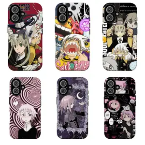 FL-S0ul Eater Gothic Y2K Grunge Anime Aesthetic Phone Case,Dark Kawaii Manga Collage Phone Case For iPhone 11 12 13 14 15 16 17 Air Pro Max for Samsung S26 S25 S24 S23 S22 S21 Case,Gift for her/him/fans