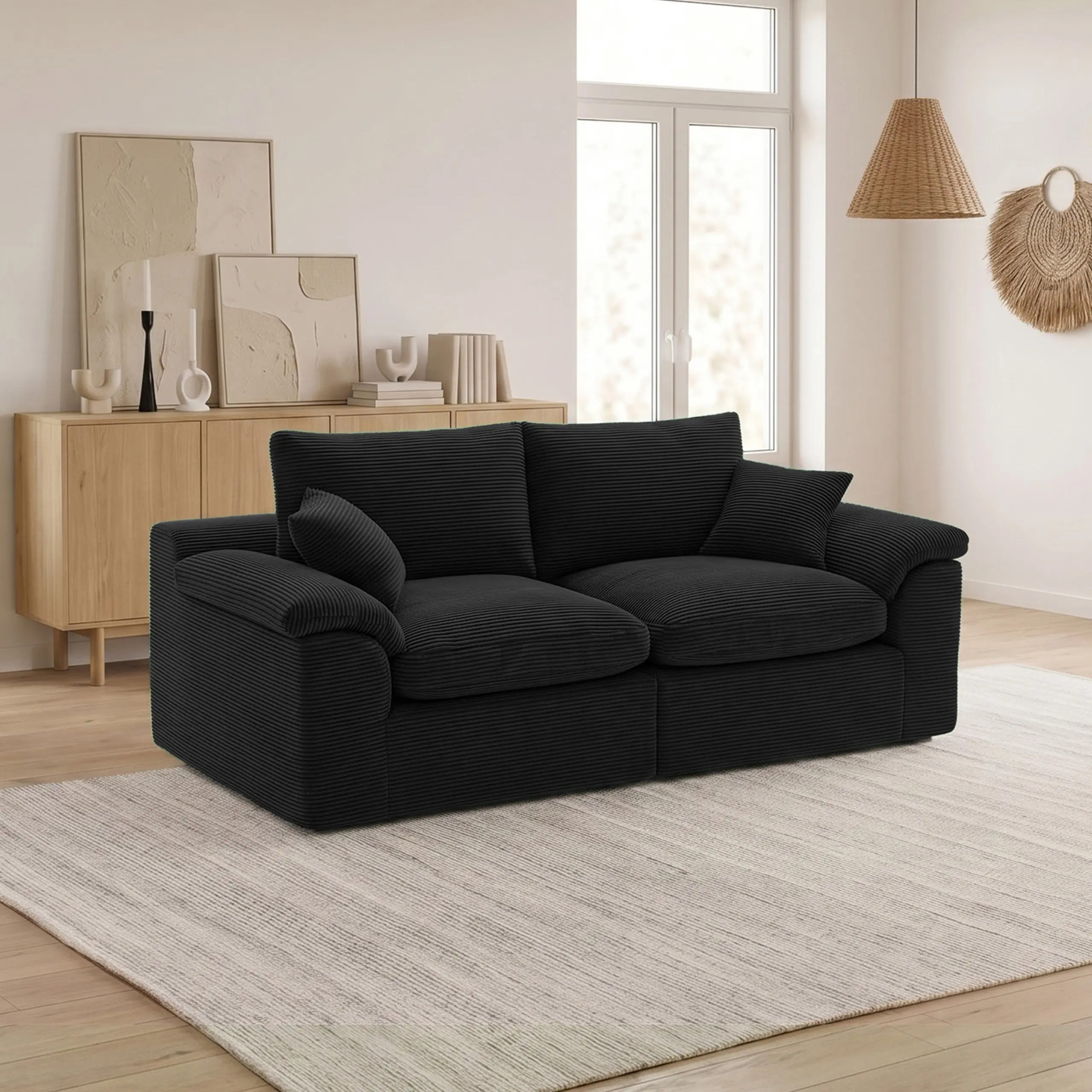 78" Loveseat Sofa, Small Boneless Couch for Living Room, Modular Sectional Sofa with Deep Seat, Comfy Soft Cushions, No Assembly