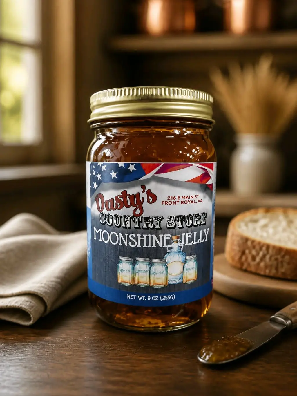 Dusty's Country Store Moonshine Jelly 9 OZ