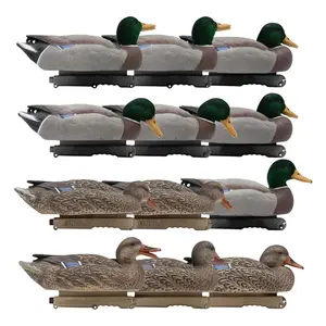 Final Approach Live Mallard EVA Floaters with Flocked Drake Heads and 12 Slot Decoy Bag, 12 Pack